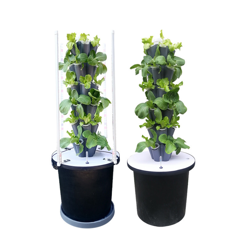Zuhause Gebrauch Gartenblätter Hydroponisches Turmwuchssystem 6/8/10 Schichten Optionales LED-Licht