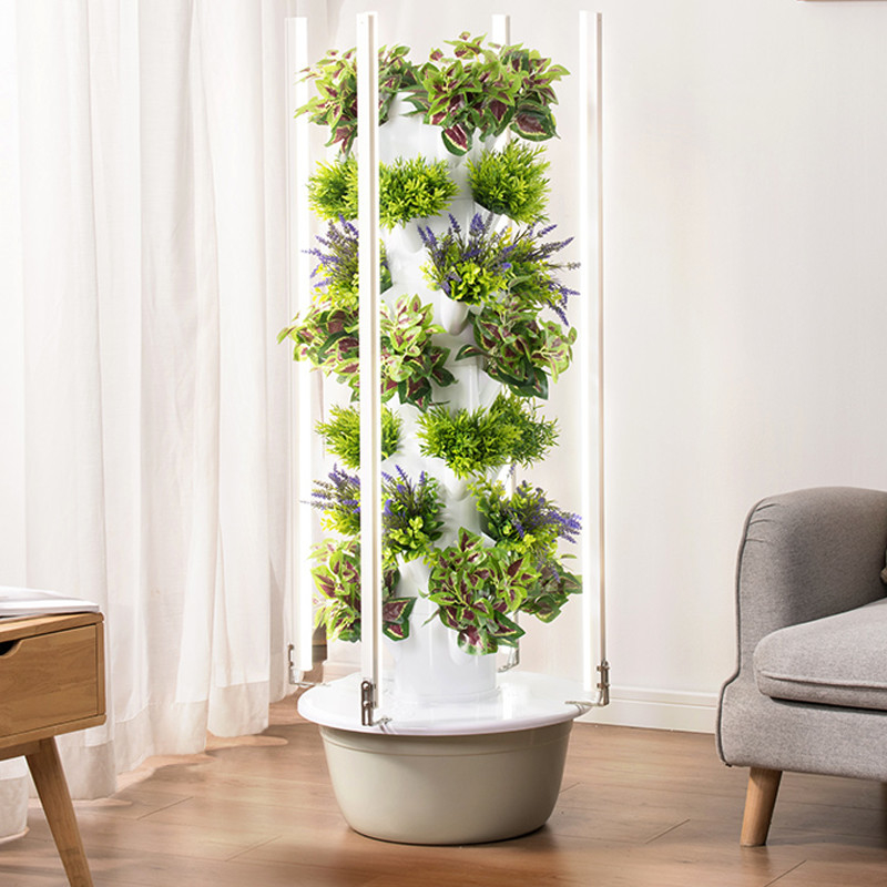 Innengarten 5 Schichten Blütenblätter Bodenloses Hydroponisches System Wachstumsturm mit LED-Licht