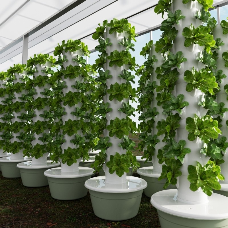 Innengarten 5 Schichten Blütenblätter Bodenloses Hydroponisches System Wachstumsturm mit LED-Licht