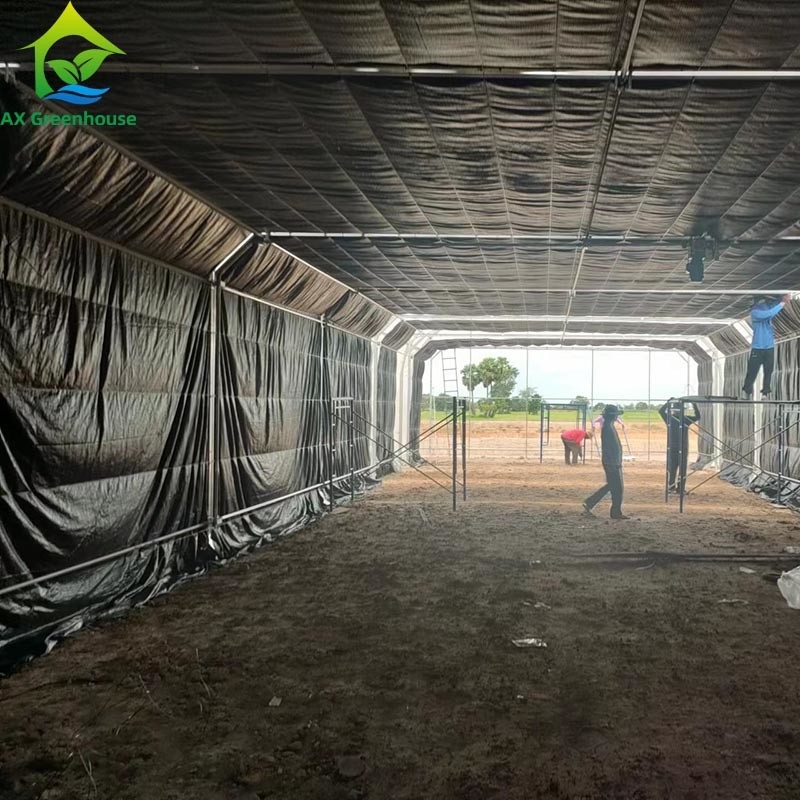 angepasste landwirtschaftliche Saatgutlichtentzug Blackout Single-Span Film Gewächshaus Zelt für die kommerzielle Landwirtschaft